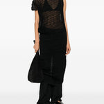 Abito midi con ruches in nero Uma Wang - donna 