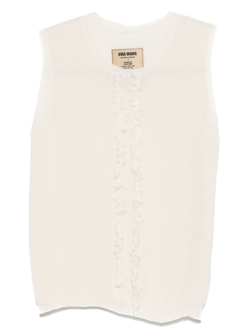 Top con scollo a v con frange in beige Uma wang  - donna 