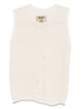 Uma Wang beige fringed V-neck top - women