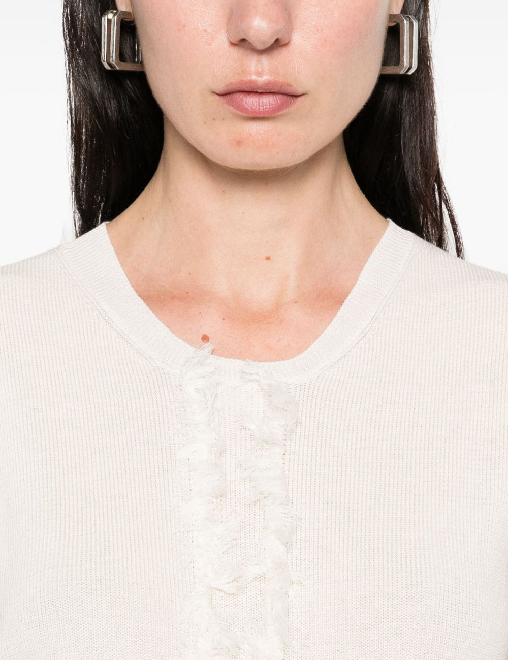 Top con scollo a v con frange in beige Uma wang  - donna 