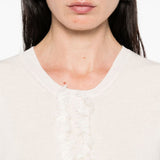 Top con scollo a v con frange in beige Uma wang  - donna 