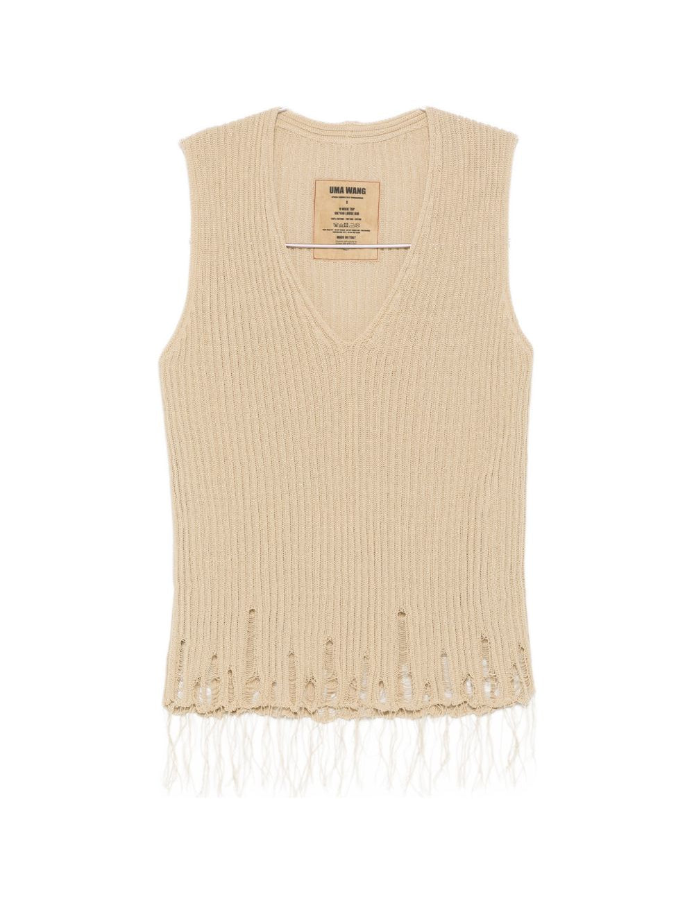 Top con scollo a v in beige Uma wang  - donna 