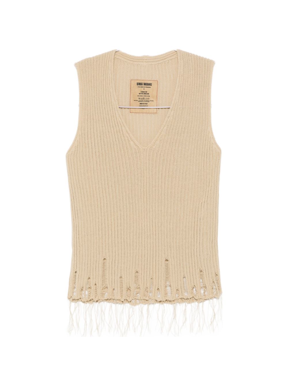 Top con scollo a v in beige Uma wang  - donna 