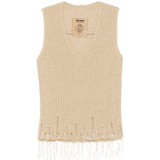 Top con scollo a v in beige Uma wang  - donna 