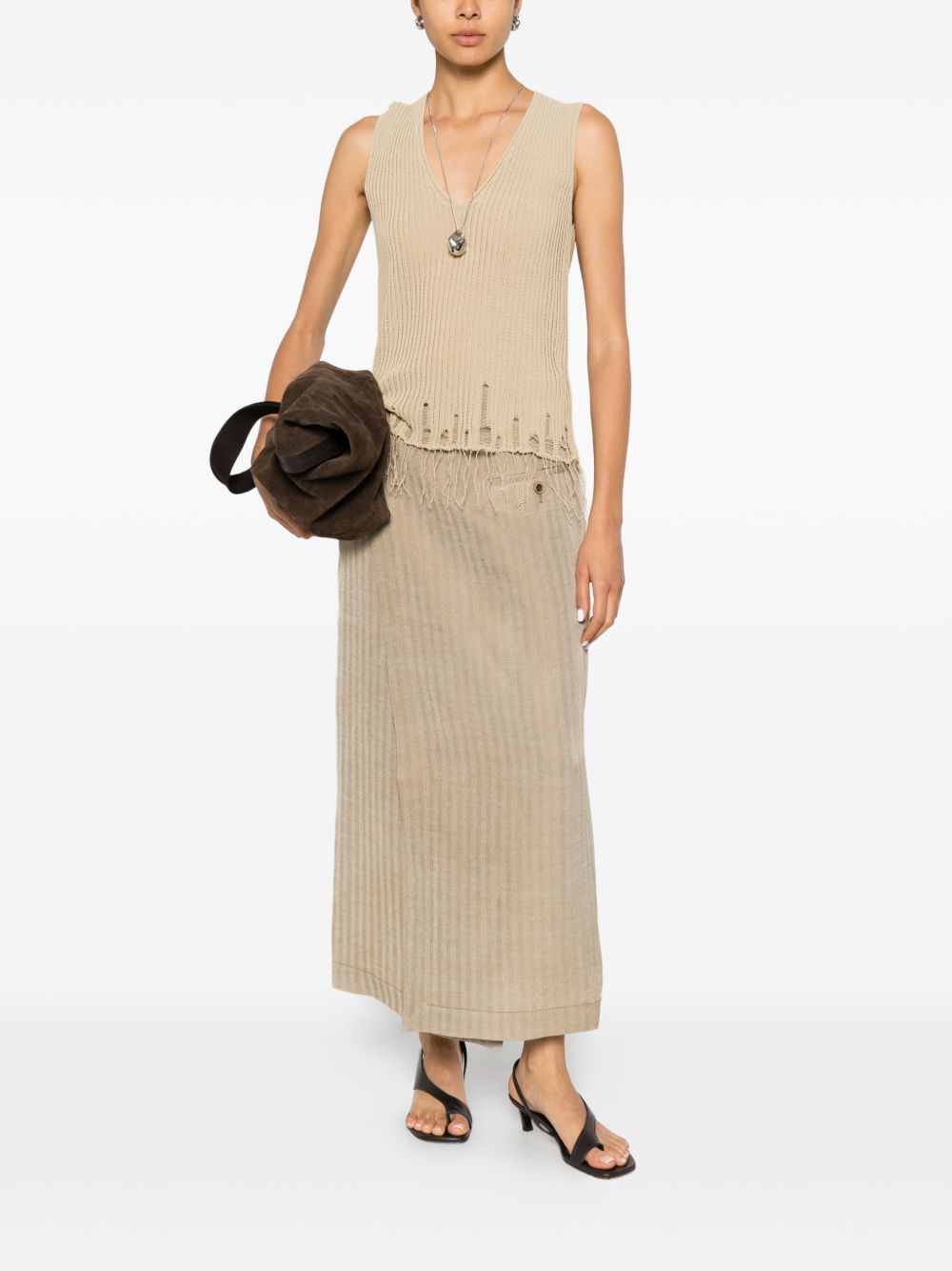 Top con scollo a v in beige Uma wang  - donna 