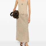 Top con scollo a v in beige Uma wang  - donna 