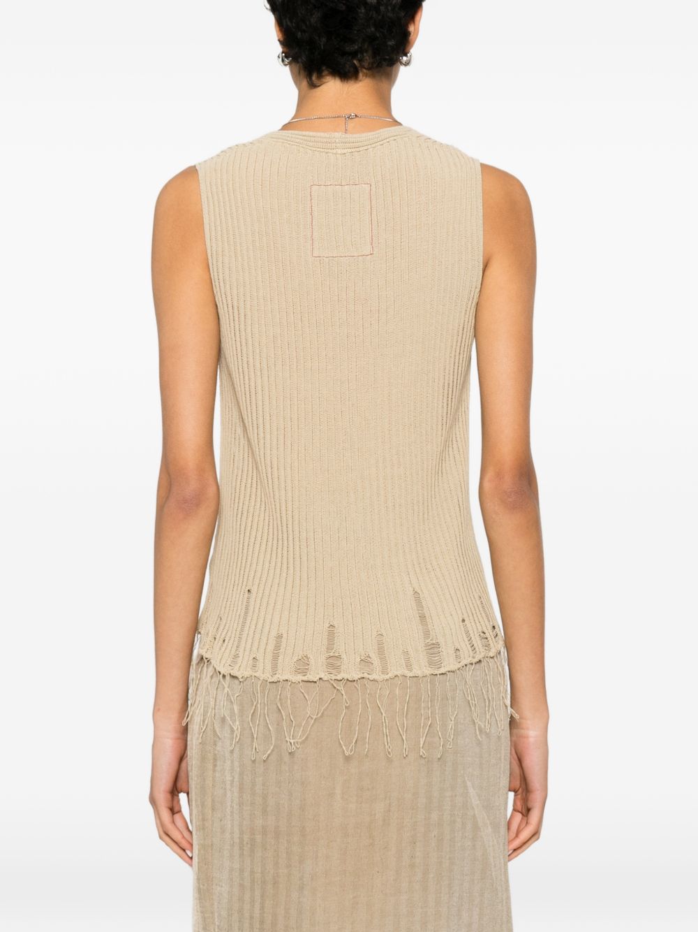Top con scollo a v in beige Uma wang  - donna 