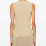 Top con scollo a v in beige Uma wang  - donna 