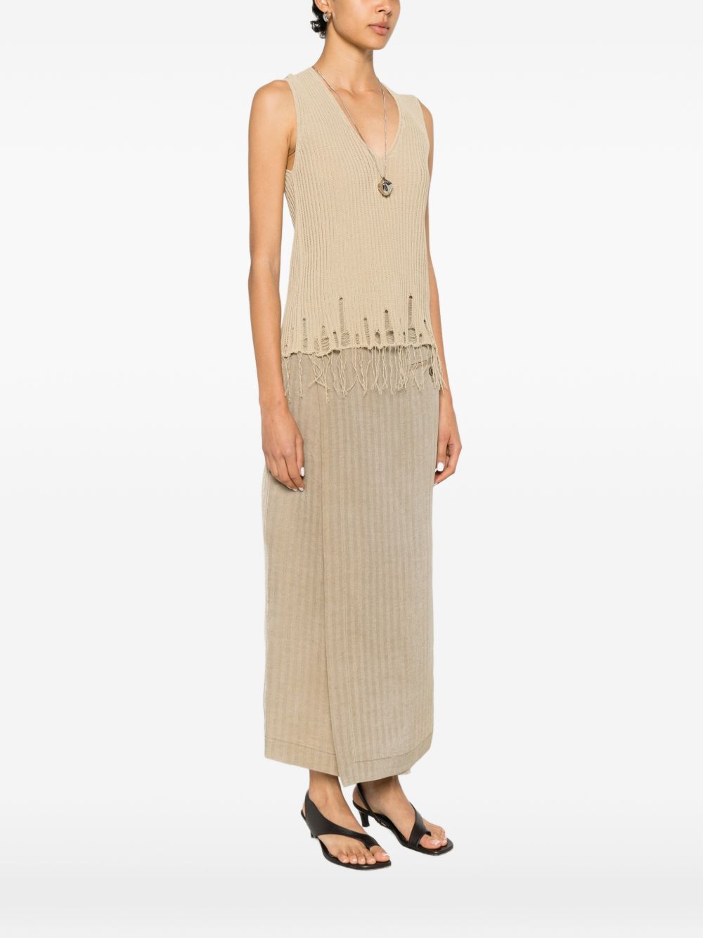 Top con scollo a v in beige Uma wang  - donna 