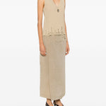 Top con scollo a v in beige Uma wang  - donna 