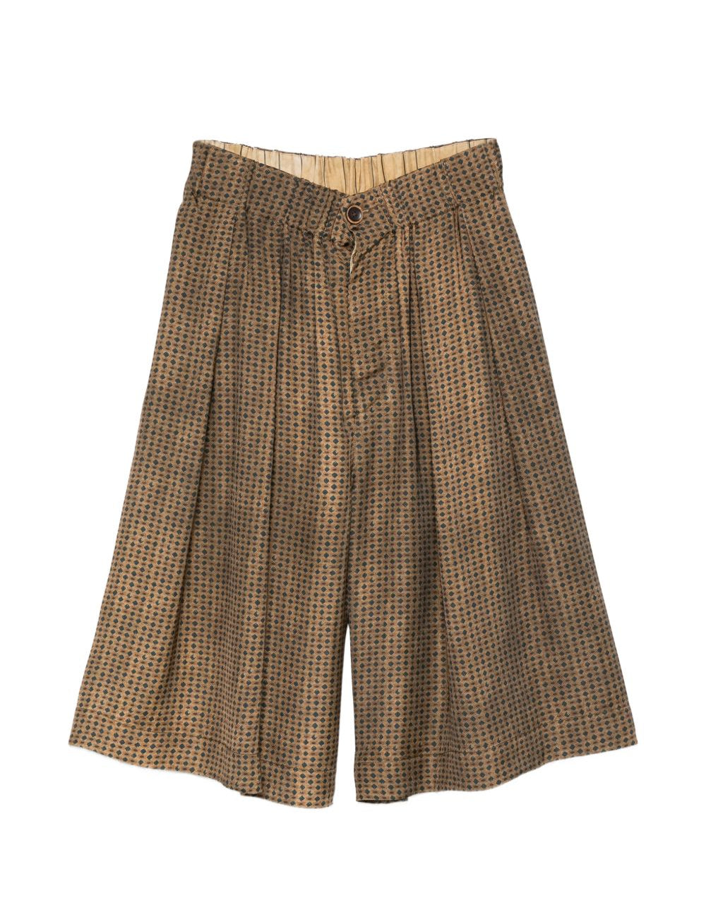 Pantaloncini con stampa geometrica in marrone Uma wang - donna 