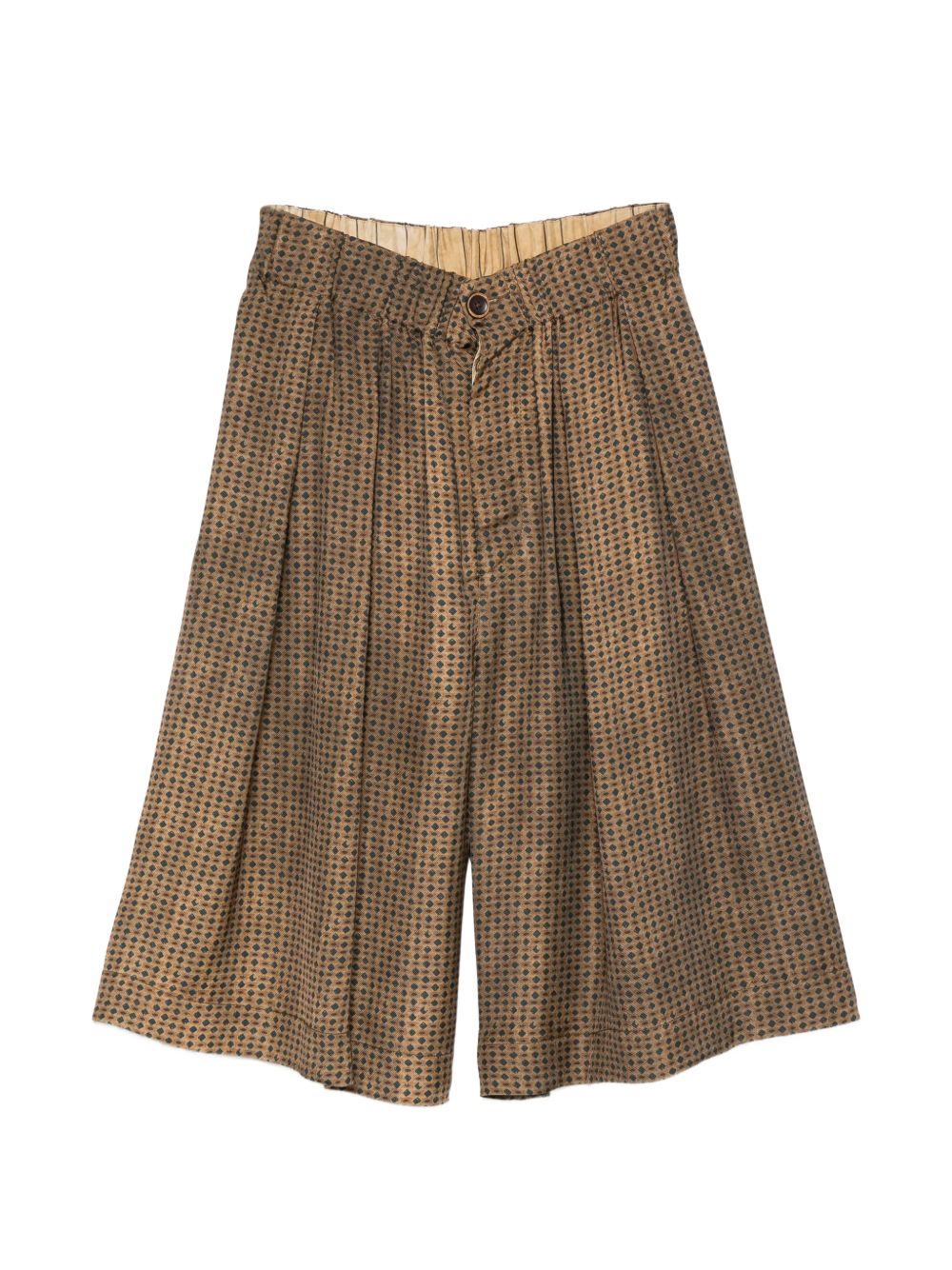 Pantaloncini con stampa geometrica in marrone Uma wang - donna 