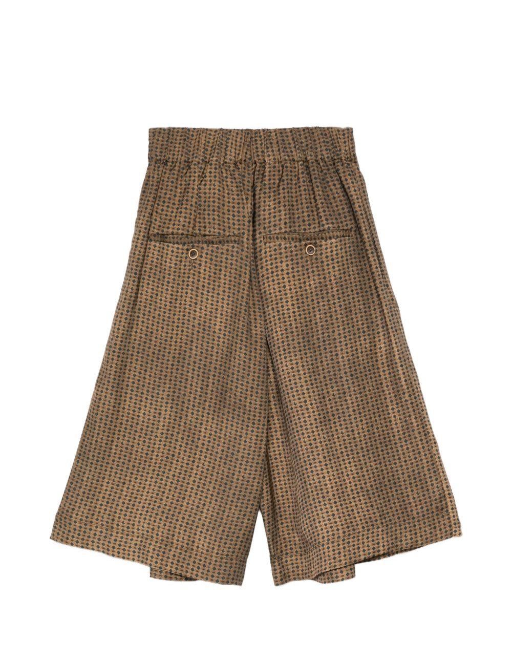 Pantaloncini con stampa geometrica in marrone Uma wang - donna 