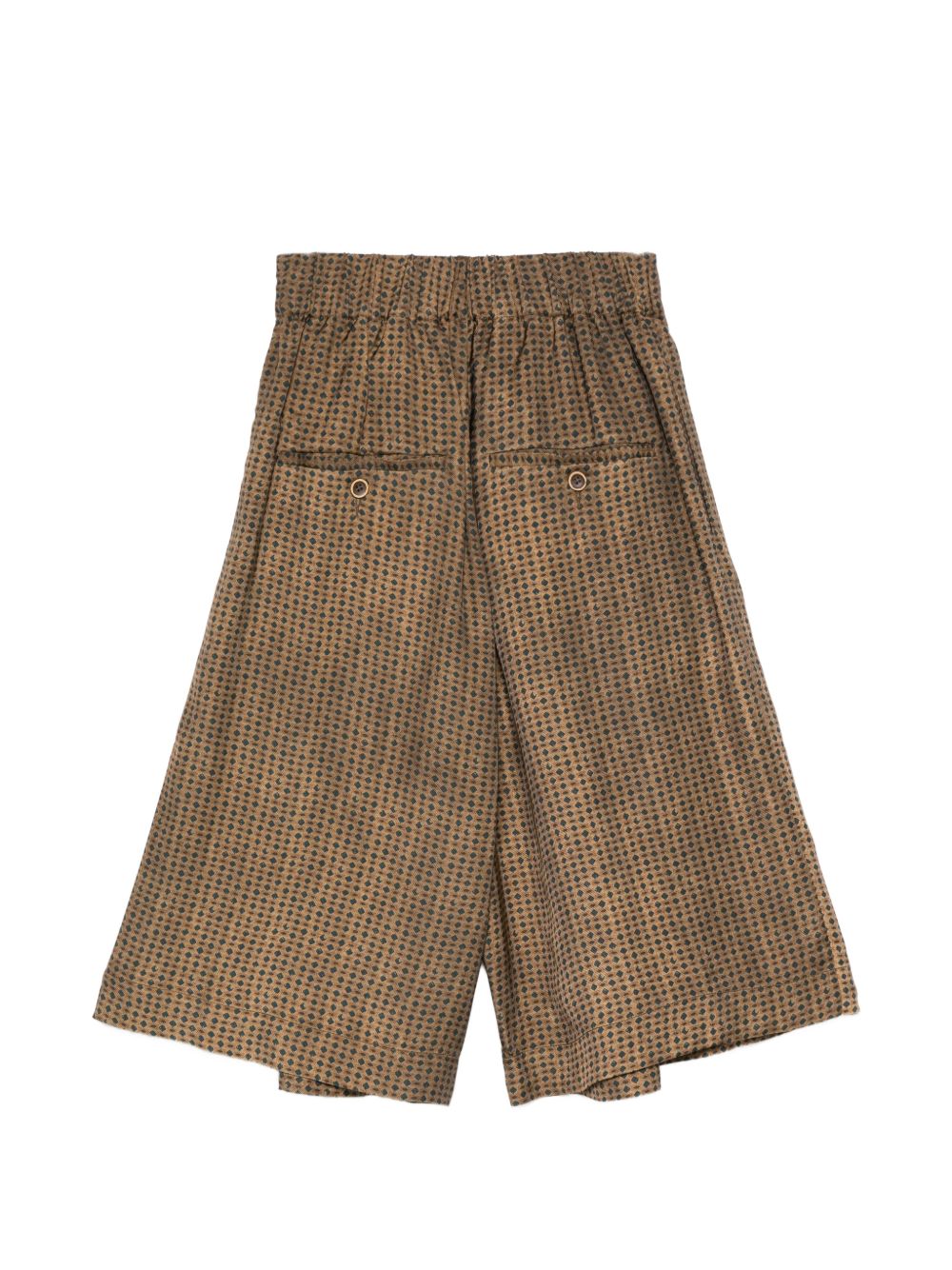 Pantaloncini con stampa geometrica in marrone Uma wang - donna 