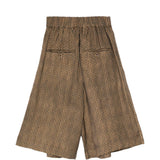 Pantaloncini con stampa geometrica in marrone Uma wang - donna 