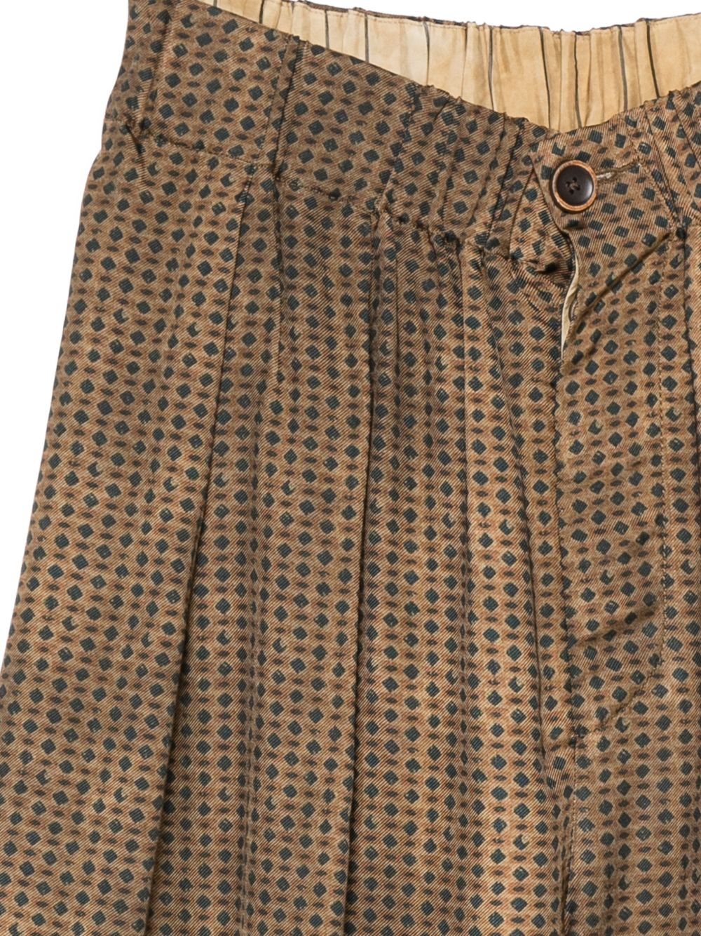 Pantaloncini con stampa geometrica in marrone Uma wang - donna 