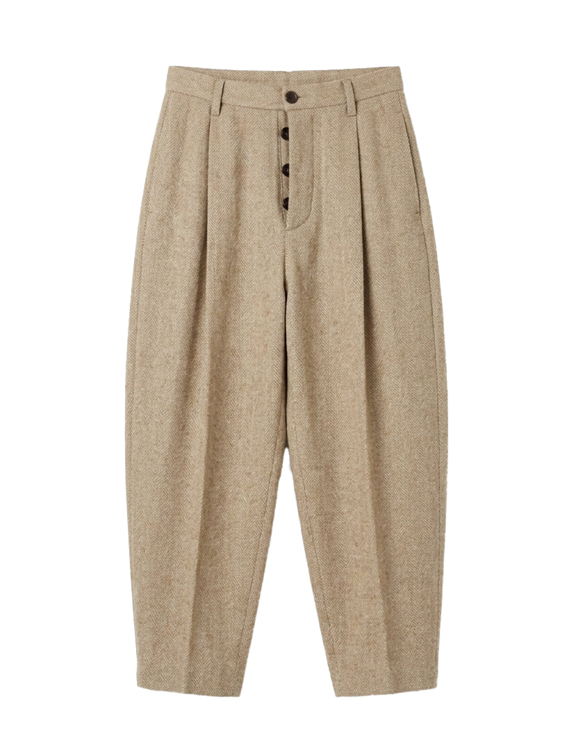 Pantaloni a vita alta pirde in beige Uma Wang - donna 