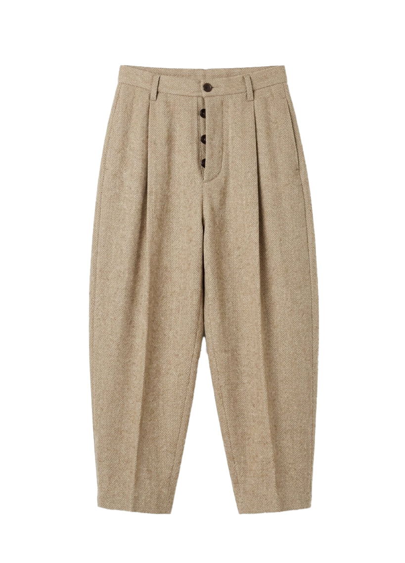 Pantaloni a vita alta pirde in beige Uma Wang - donna 
