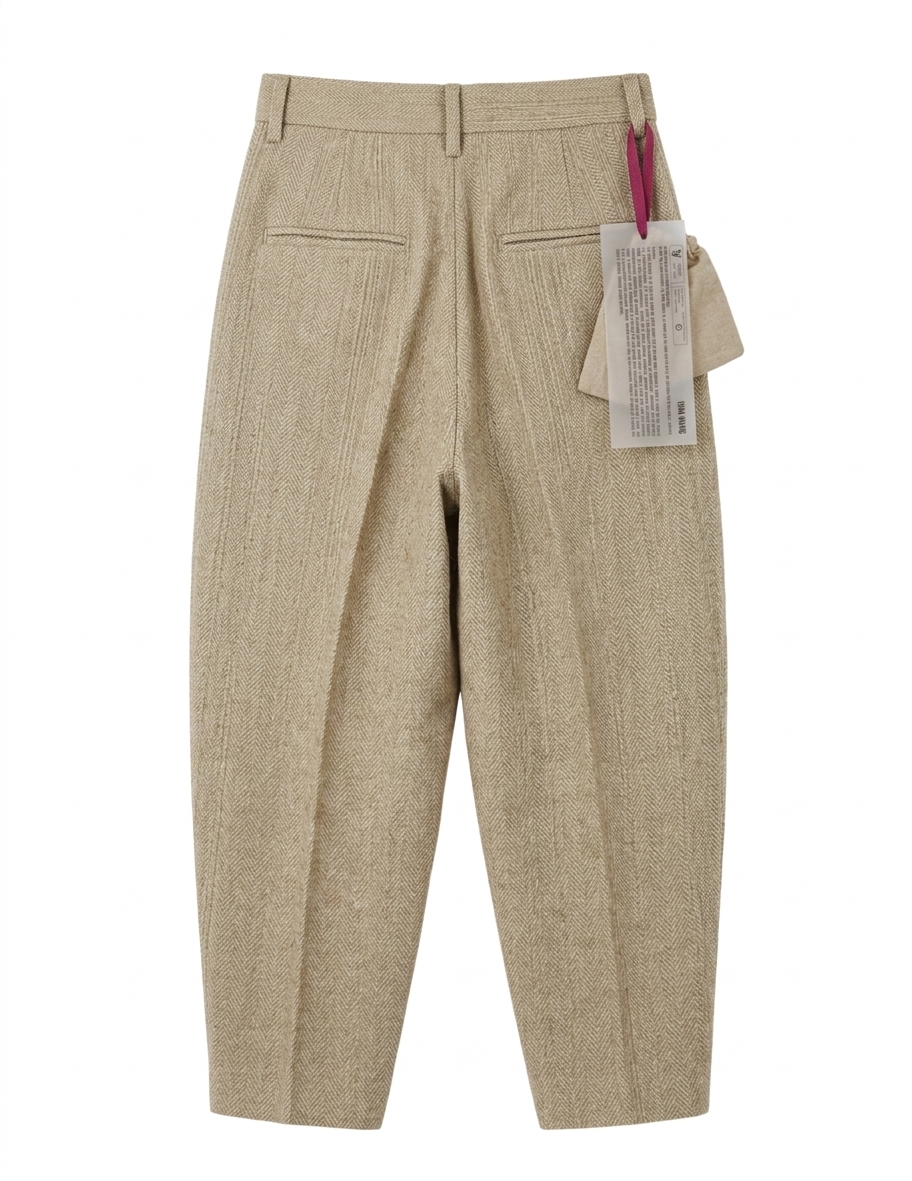 Pantaloni a vita alta pirde in beige Uma Wang - donna 