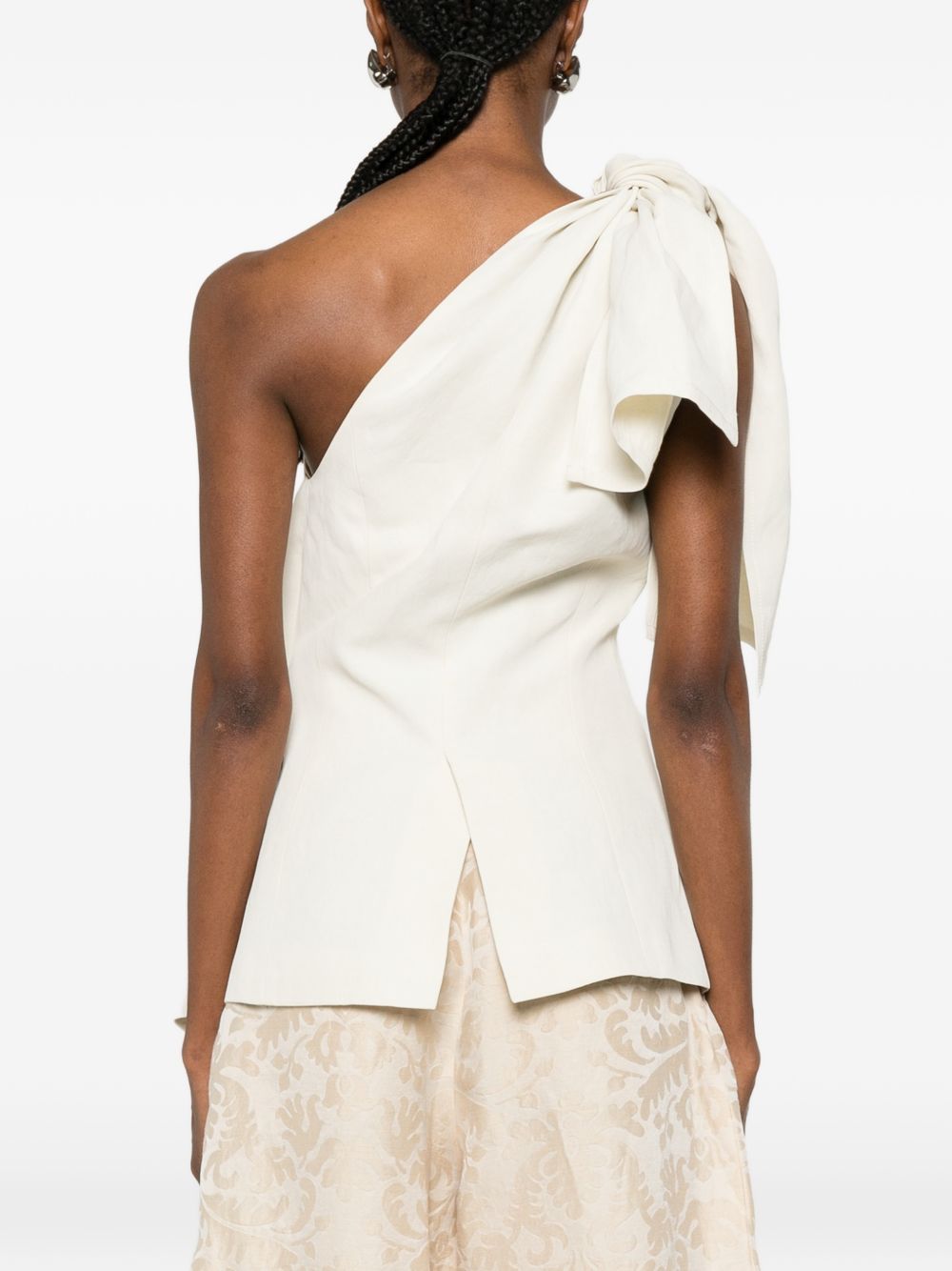 Top drappeggiato asimmetrico in beige Uma wang - donna 