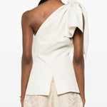 Top drappeggiato asimmetrico in beige Uma wang - donna 