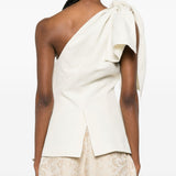 Top drappeggiato asimmetrico in beige Uma wang - donna 