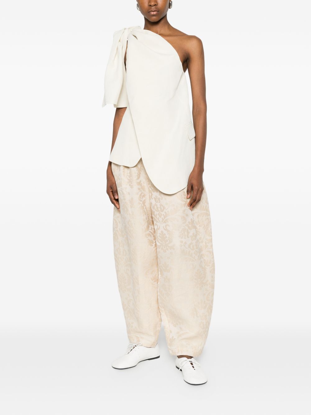 Top drappeggiato asimmetrico in beige Uma wang - donna 