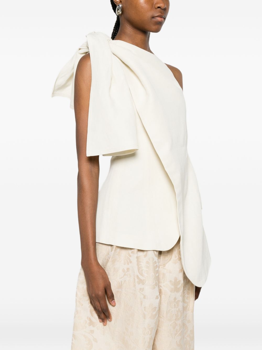 Top drappeggiato asimmetrico in beige Uma wang - donna 