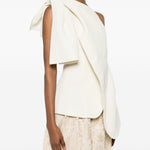 Top drappeggiato asimmetrico in beige Uma wang - donna 