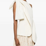 Top drappeggiato asimmetrico in beige Uma wang - donna 