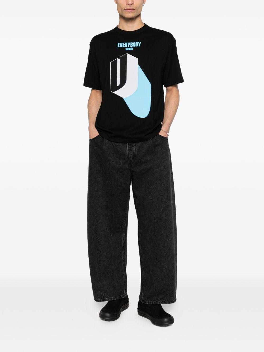 T-shirt con stampa grafica in nero Undercover - uomo 