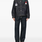 Giacca denim con stampa grafica in blu Undercover - uomo 