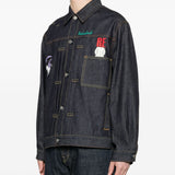 Giacca denim con stampa grafica in blu Undercover - uomo 