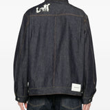 Giacca denim con stampa grafica in blu Undercover - uomo 
