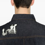 Giacca denim con stampa grafica in blu Undercover - uomo 