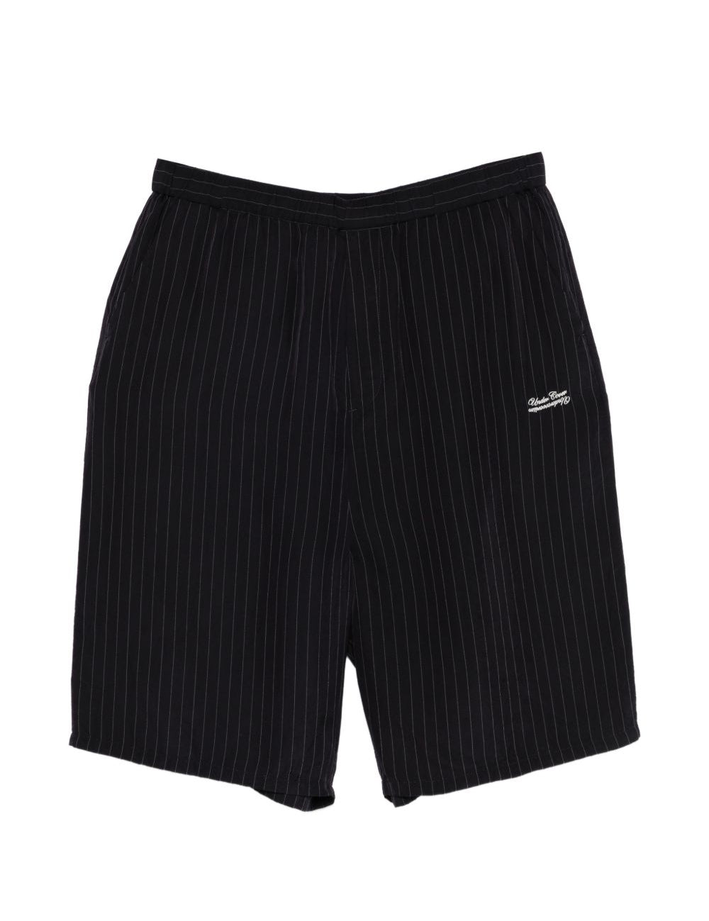 Shorts con fantasia gessata in nero Undercover - uomo 