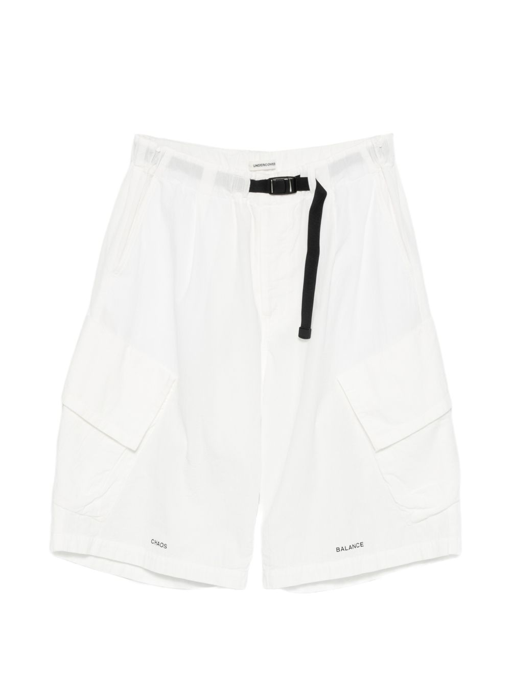 Pantaloncini con chiusura a fibbia in bianco Undercover - uomo 