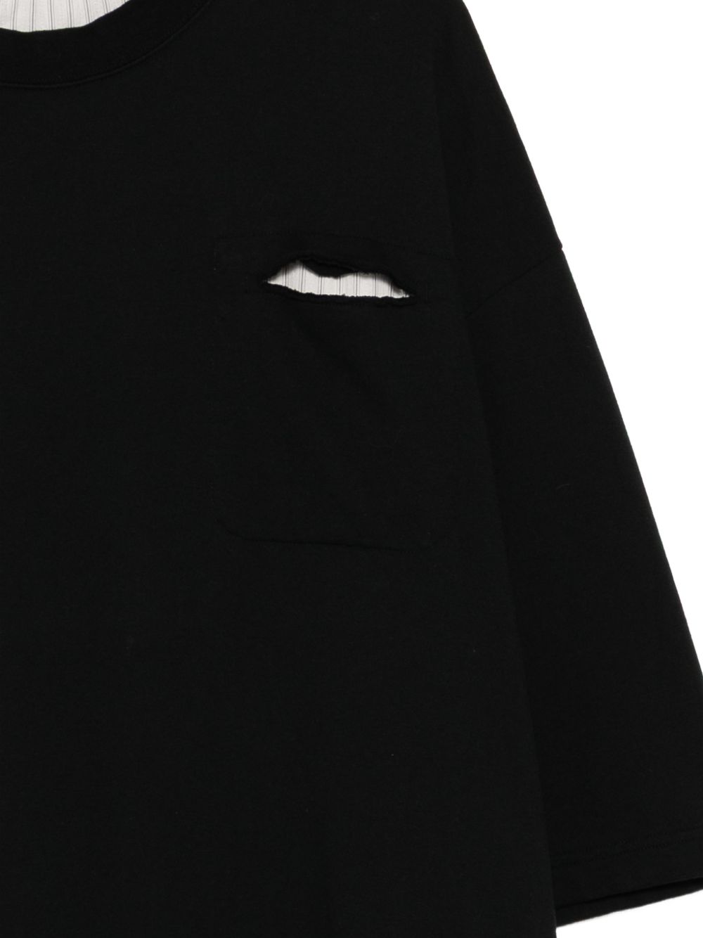 T-shirt con cut-out in nero Undercover - uomo 