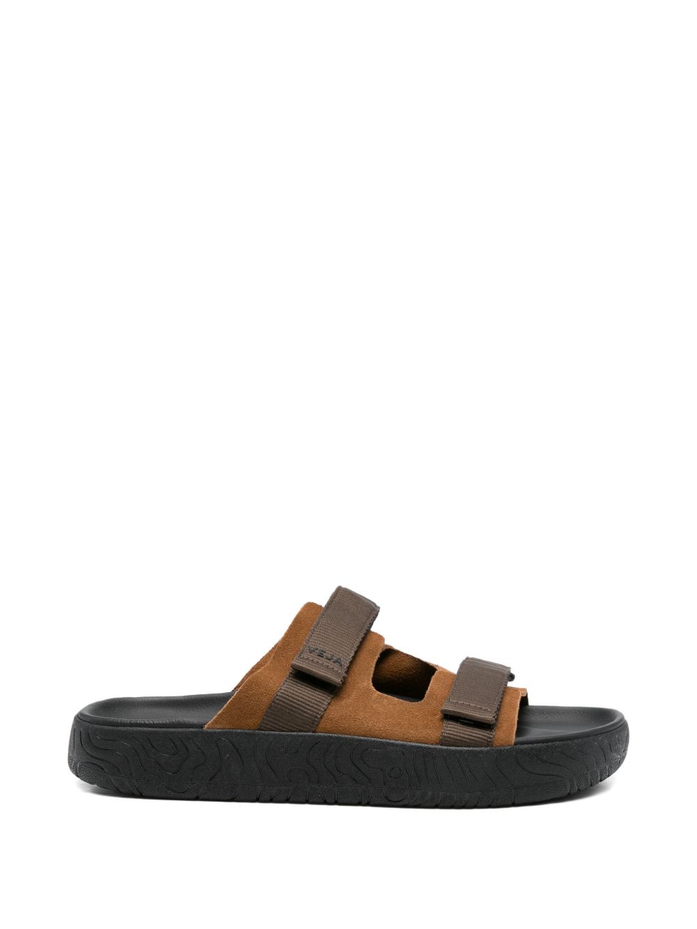 Ciabatte con cinturino touch-strap in marrone Veja - uomo 