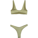Bikini con finitura metallica in verde Venuja - donna 