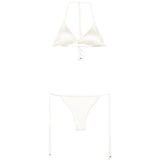 Bikini con top a triangolo in beige Venuja - donna 