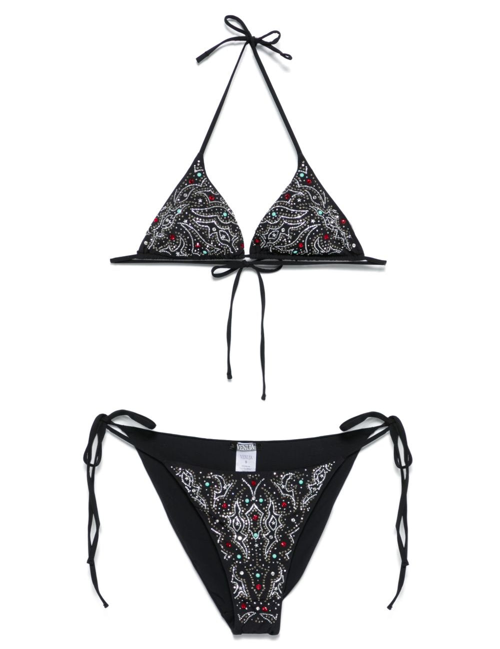 Set bikini a triangolo con decorazione in nero Venuja - donna 
