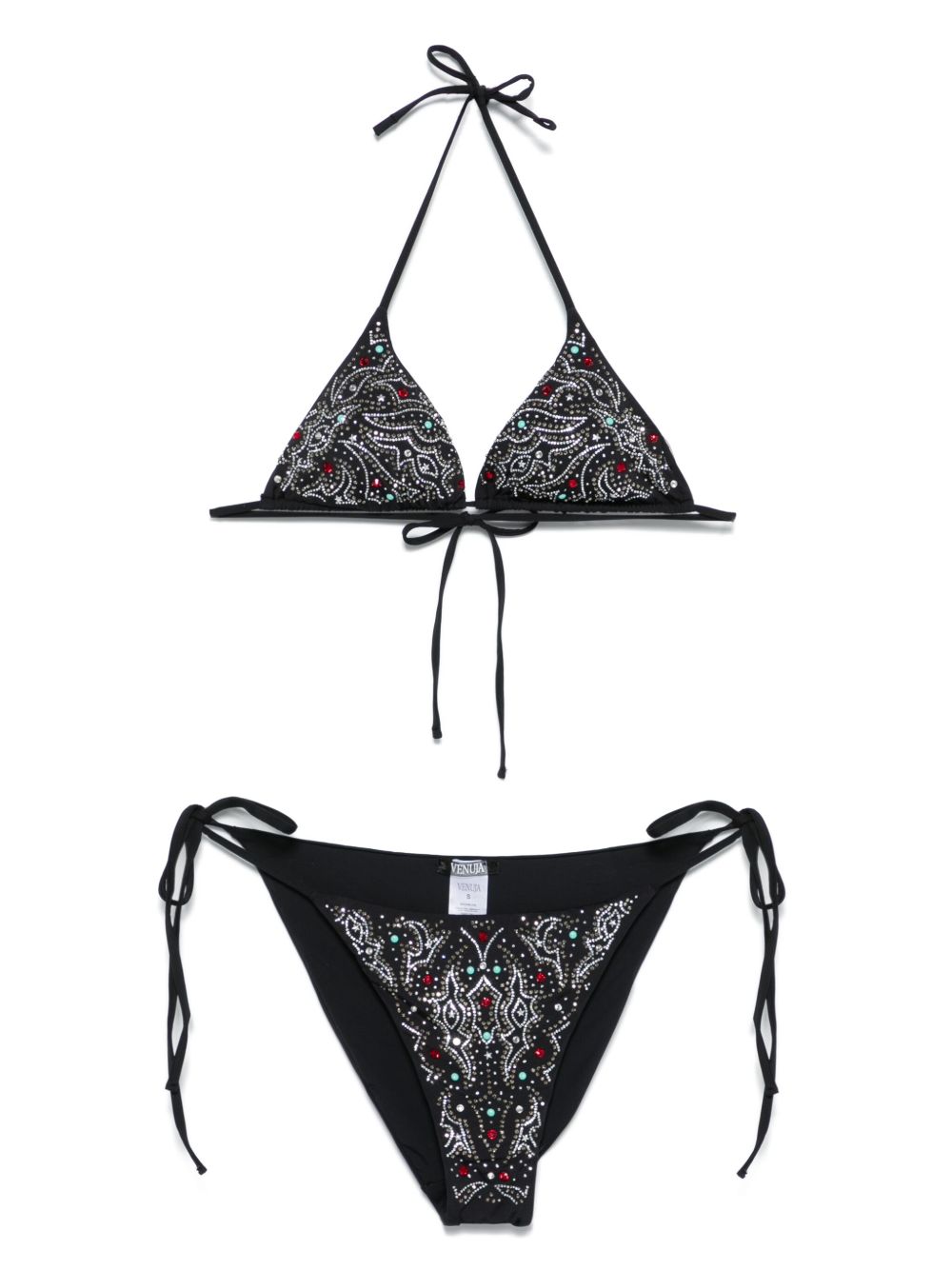 Set bikini a triangolo con decorazione in nero Venuja - donna 