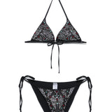 Set bikini a triangolo con decorazione in nero Venuja - donna 