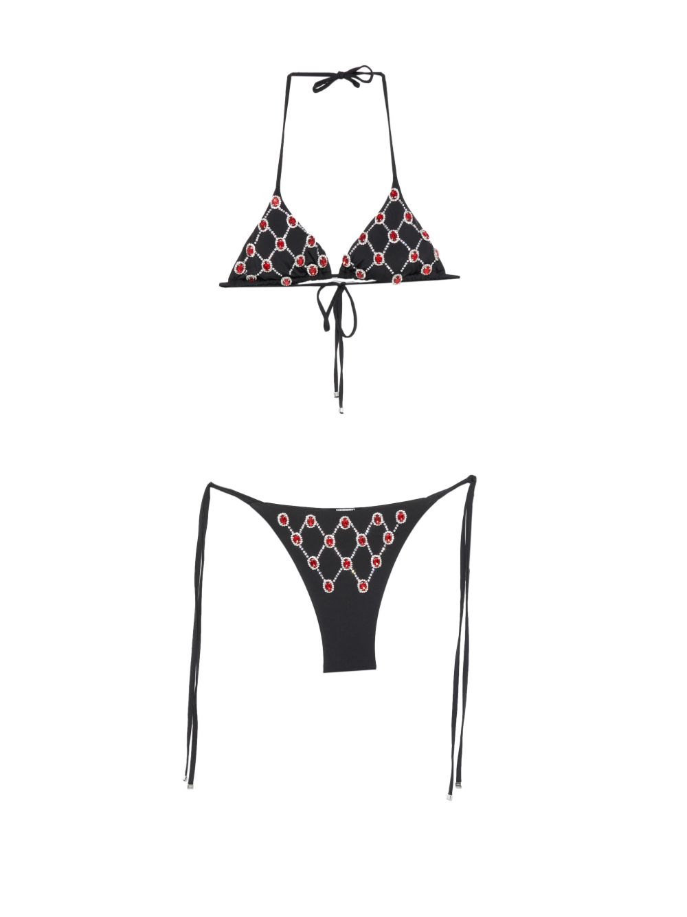 Bikini a traliccio decorato con cristalli in nero Venuja - donna 