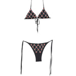 Bikini a traliccio decorato con cristalli in nero Venuja - donna 