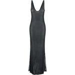 Abito lungo con decorazione in nero Venuja - donna 