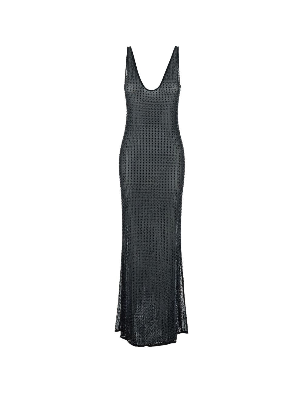 Abito lungo con decorazione in nero Venuja - donna 