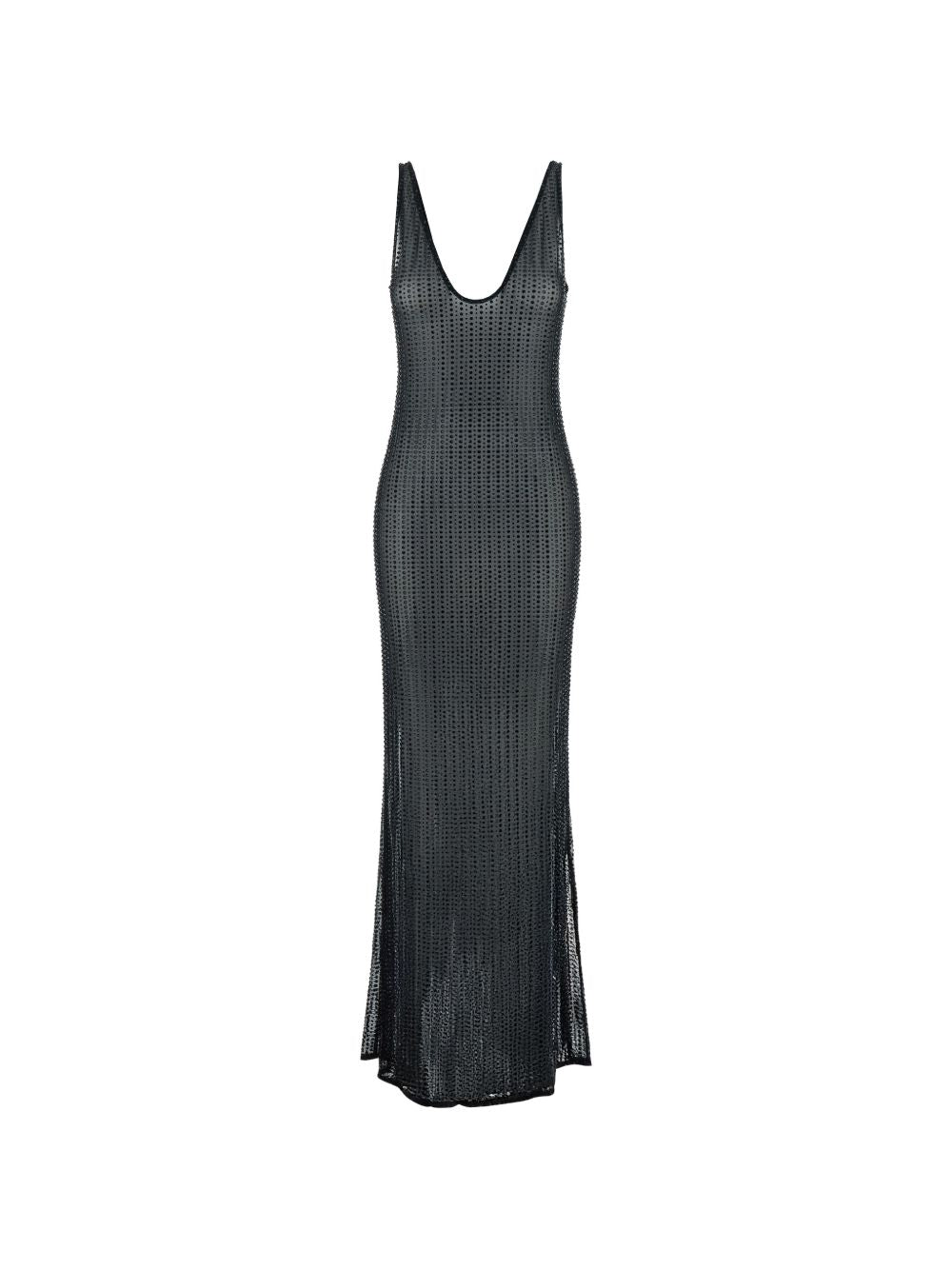 Abito lungo con decorazione in nero Venuja - donna 