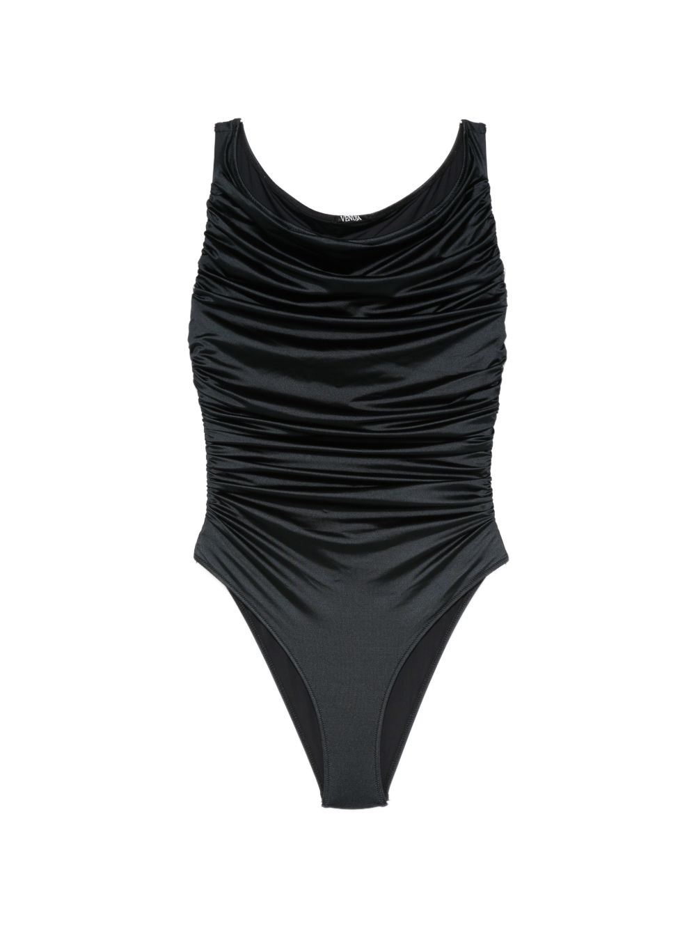 Costume da bagno con scollo arricciato in nero Venuja - donna 